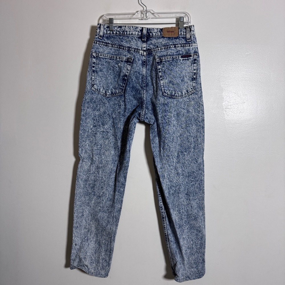 Vintage Brittania Acid Wash Jeans 32x30 Blue Denim High Rise Tapered 80s 90s‎